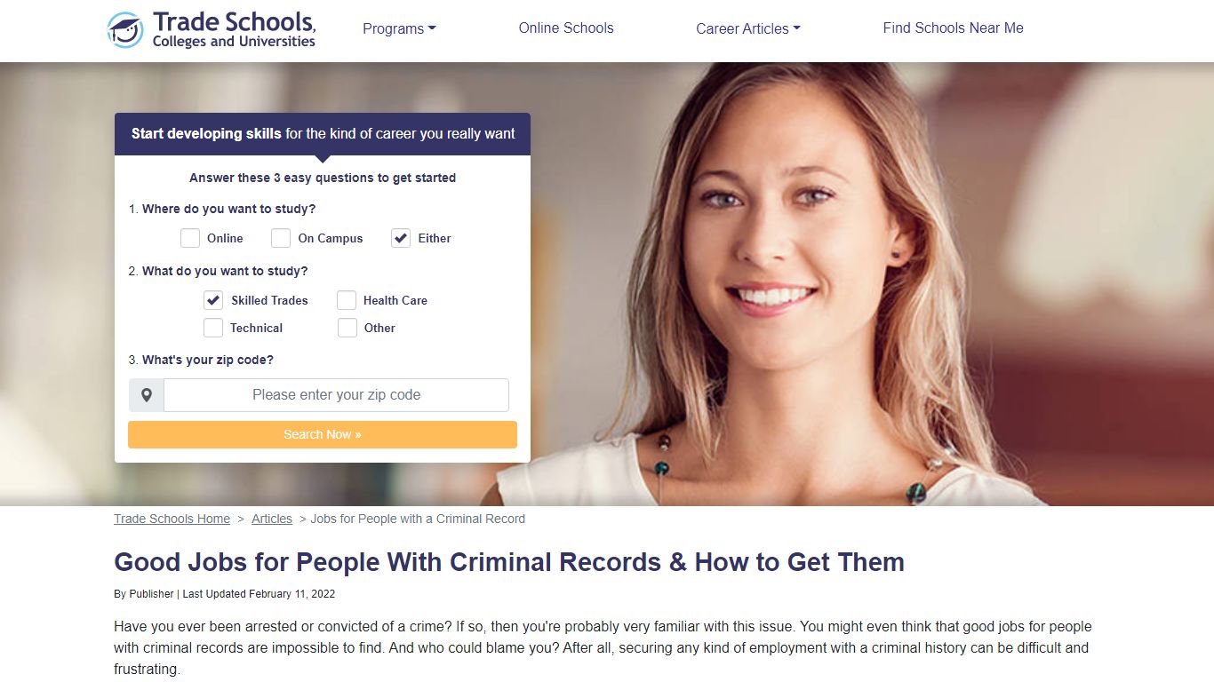 Jobs for People With Criminal Records & How to Get Them - trade-schools.net